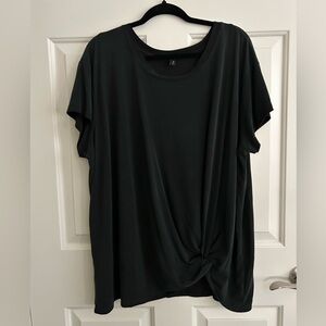 Black Knotted Front Tee